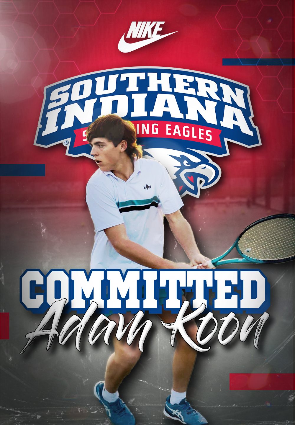 Southern Indiana tennis commitment graphic