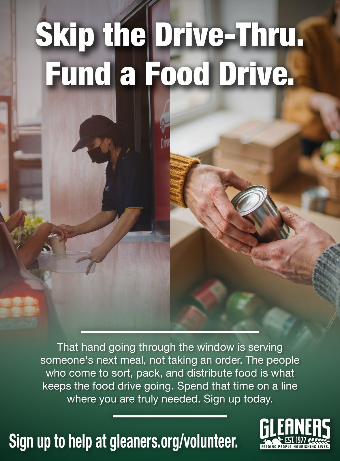 Gleaners ad about SNAP funding
